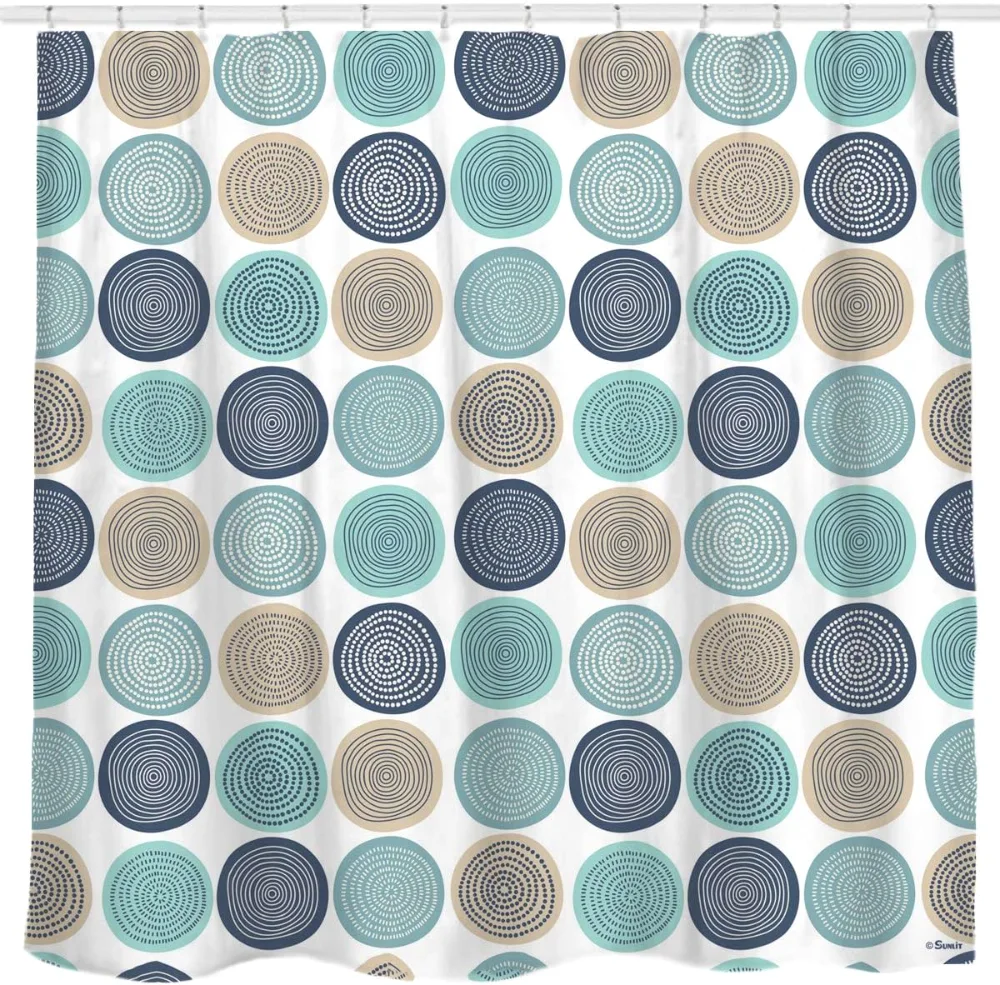 Abstract Tree Rings Woody Artistic Fabric Shower Curtain