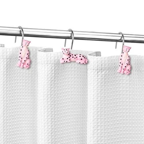 Cheetah Shower Curtain Hooks, Pink, photo 4
