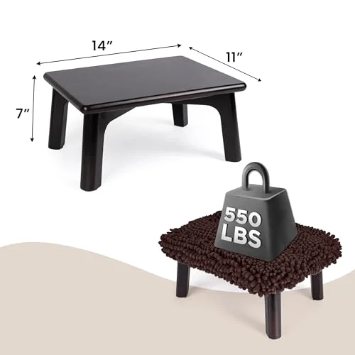 One Step Stool with Absorbent Chenille, Dark Walnut/Dark Chocolate Cover, photo 3