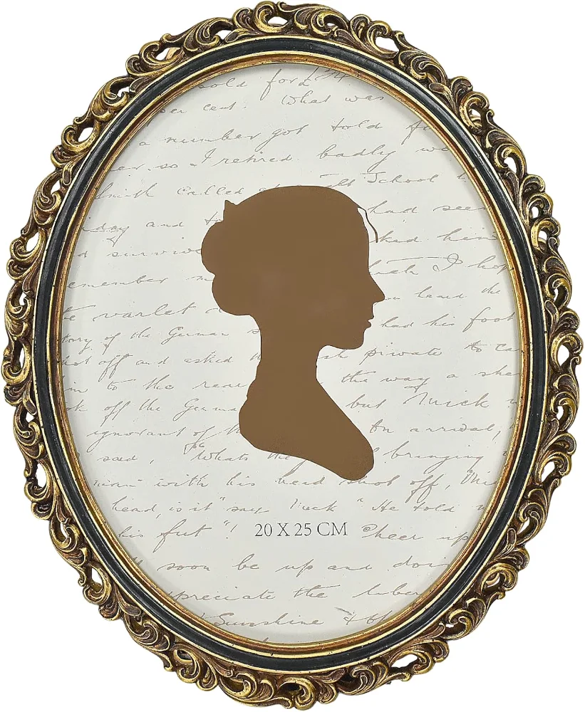 Oval Vintage Picture Frame 8x10, Gold and Black (VVPP)