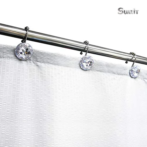 Round Clear Crystal Gem Shower Curtain Hooks, photo 4
