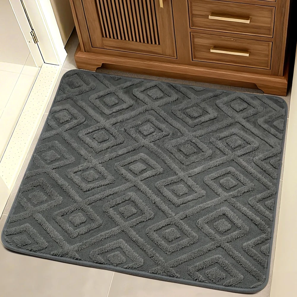 Square Bathroom Rug, Diamond Trellis