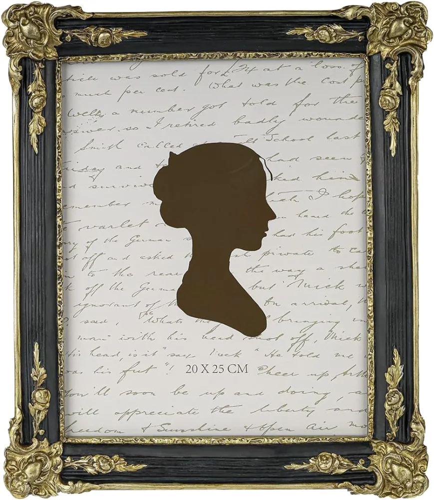 Vintage Picture Frame 8x10, Black and Gold