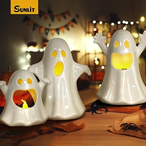 Ceramic Ghost with 3 Tea Lights, photo 2