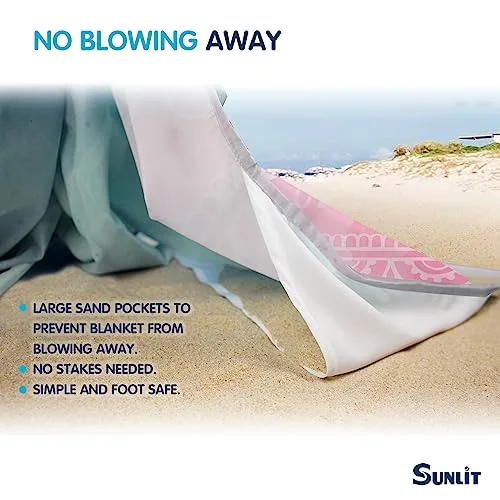 Large Boho Sand Proof Beach Blanket, photo 4