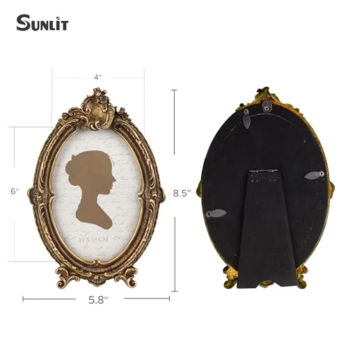 Oval Vintage Picture Frame 4x6, Bronze (89XP), photo 2
