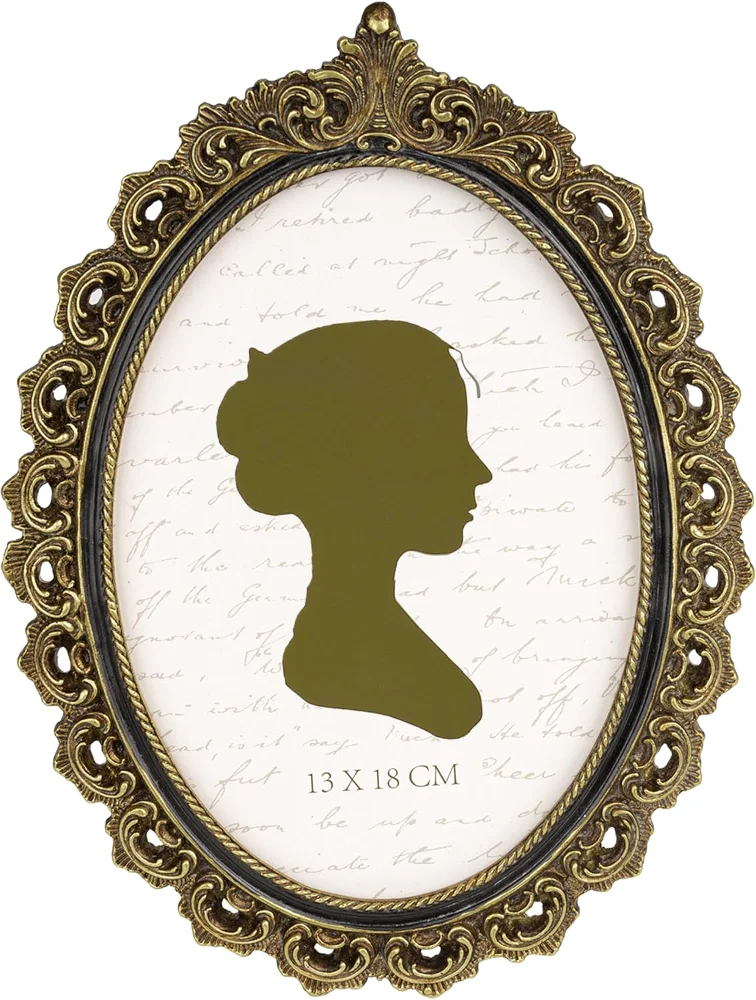 Oval Vintage Picture Frame 5x7, Gold and Black (91KM)
