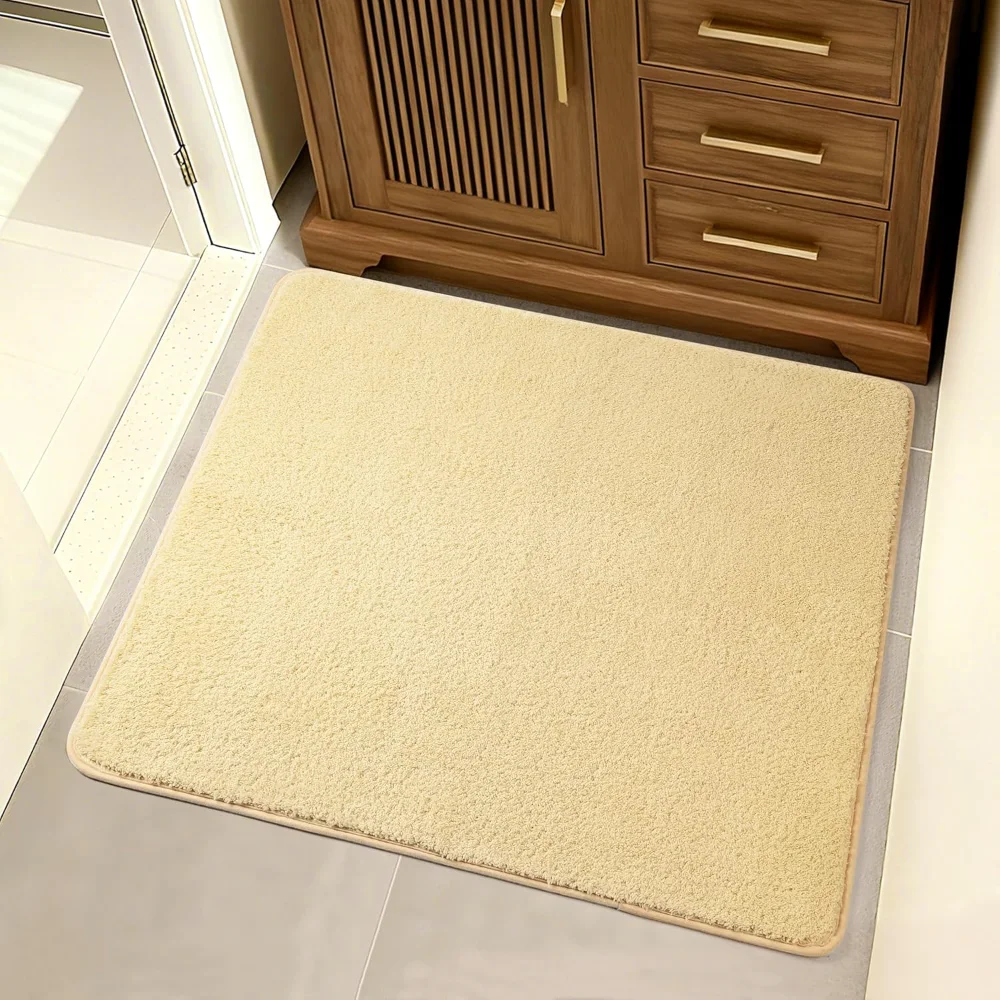 Square Bathroom Rug, Beige