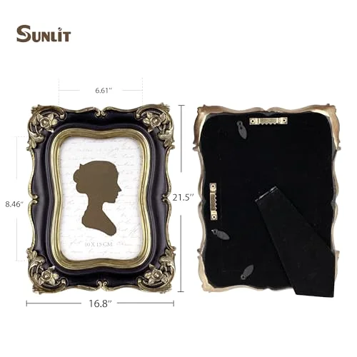 Vintage Picture Frame 4x6, Black and Gold, photo 2