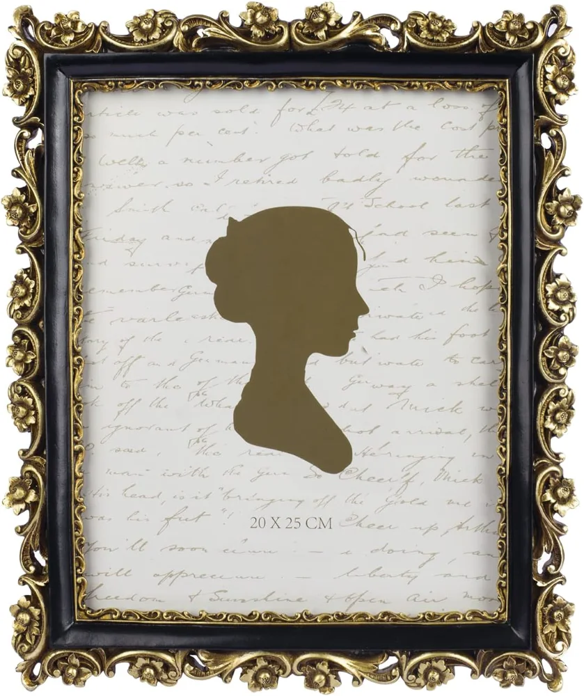 Vintage Picture Frame 8x10, Gold and Black