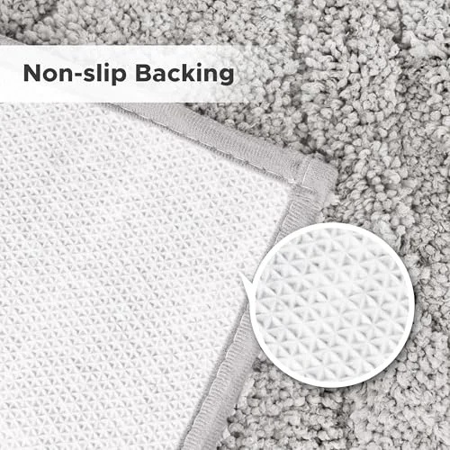 Boho Decorative Textured Bathroom Rugs Runner, Light Gray Arch, 2×5 ft, photo 5