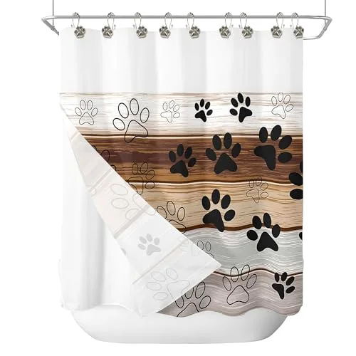 Cute Paw Print Polished Double Shower Curtain Hooks, photo 5