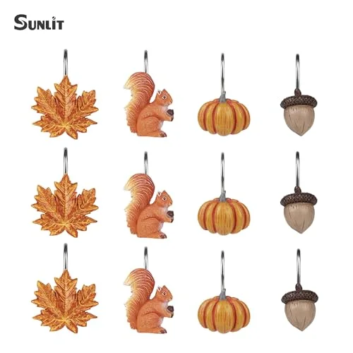 Fall Autumn Decorative Shower Curtain Hooks, Autumn Collection, photo 3