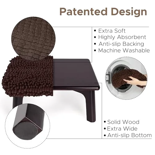 One Step Stool with Absorbent Chenille, Dark Walnut/Dark Chocolate Cover, photo 4