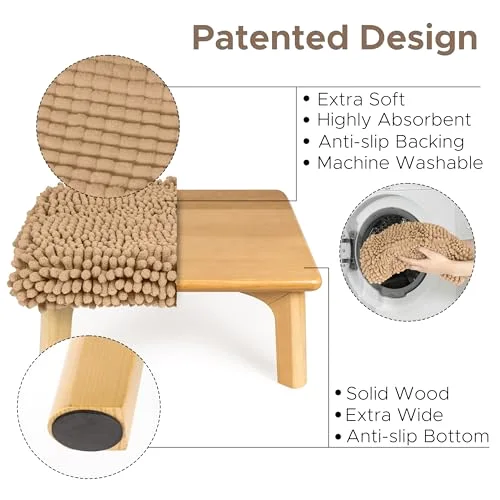 One Step Stool with Absorbent Chenille, Natural/Sand Cover, photo 4