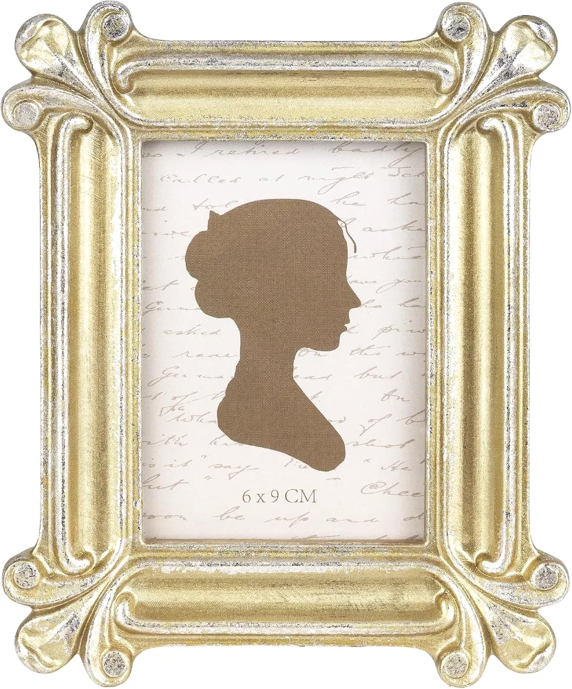 Vintage Picture Frame 2.5x3.5, Slivery Light Gold