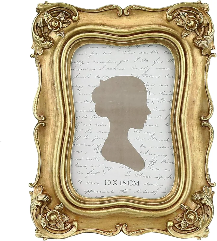 Vintage Picture Frame 4x6, Gold (KHWZ)