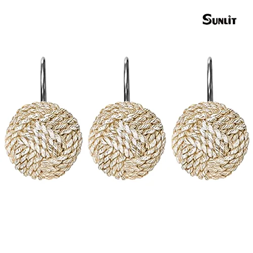Boho Knots Shower Curtain Hooks, Off White, photo 3