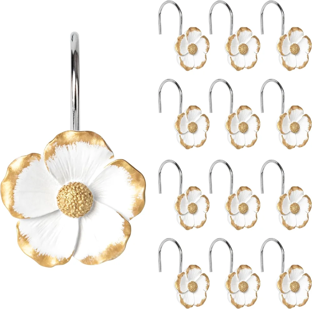Flower Shower Curtain Hooks