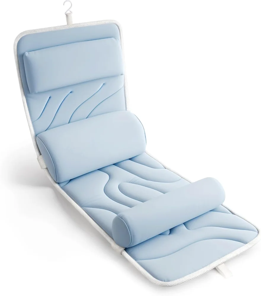 Full Body Bath Pillow for Bathtub, Pastel Blue