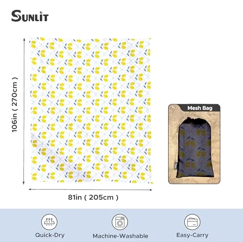 Large Beach Blanket Sand Proof, Summer Lemon, photo 2