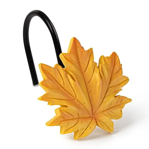 Maple Leaf Shower Curtain Hooks, Maple Leaf with Black Hooks, photo 5