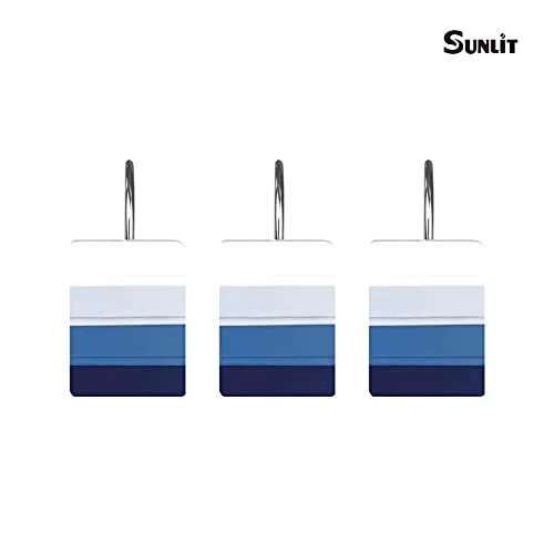 Ombre Blue Decorative Shower Curtain Hooks, photo 2