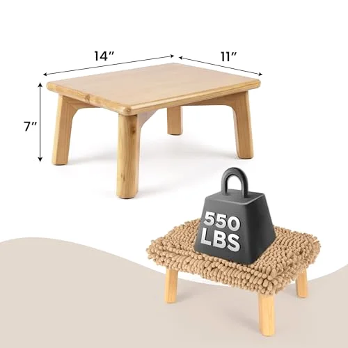 One Step Stool with Absorbent Chenille, Natural/Sand Cover, photo 3