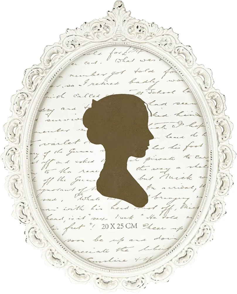 Oval Vintage Picture Frame 8x10, White (K9S5)