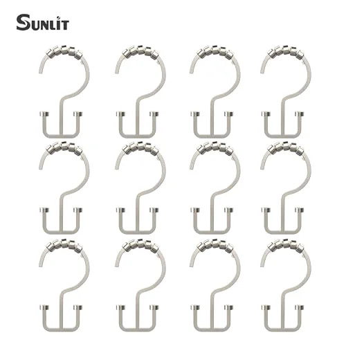 Satin Nickel Double Shower Curtain Hooks, photo 2