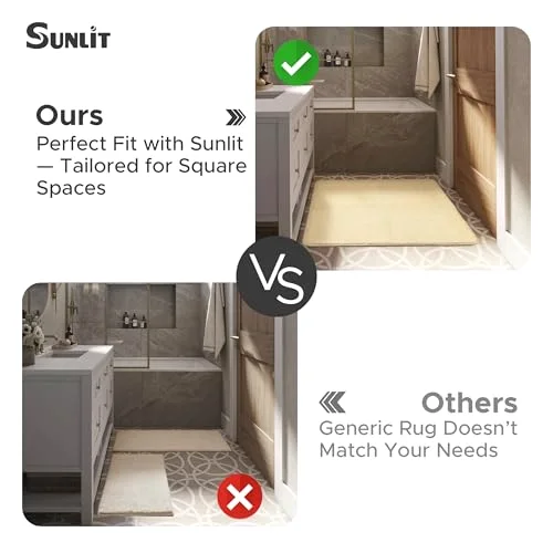 Square Bathroom Rug, Beige, photo 3