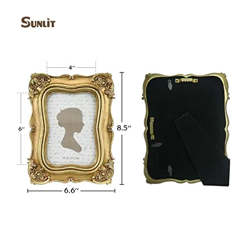 Vintage Picture Frame 4x6, Gold (KHWZ), photo 2