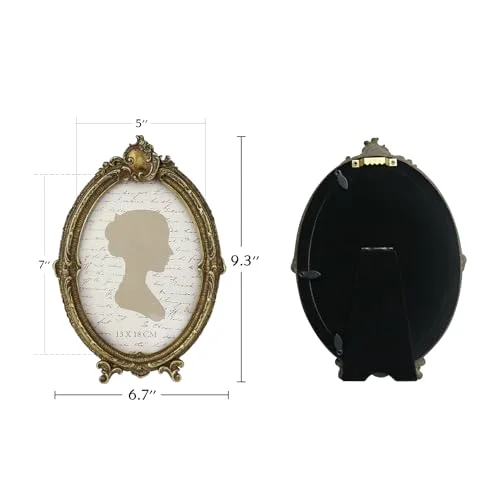 Oval Vintage Picture Frame 5x7, Bronze (XKFX), photo 2