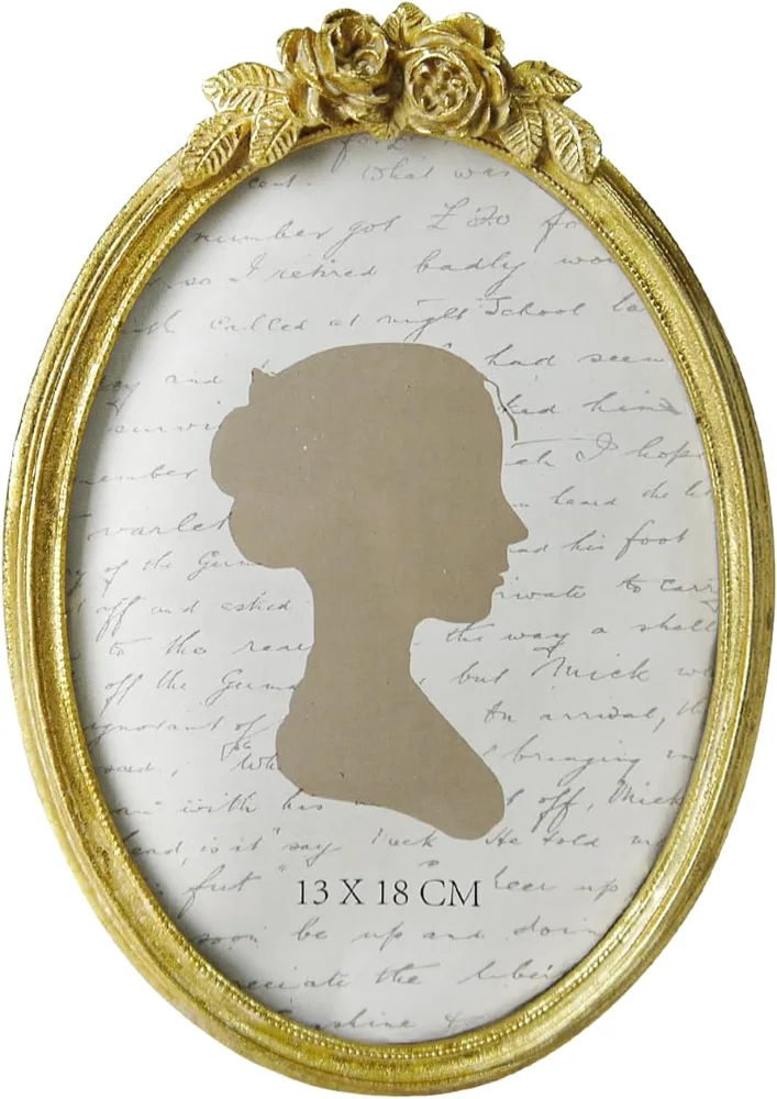 Oval Vintage Picture Frame 5x7, Gold (RHF6)