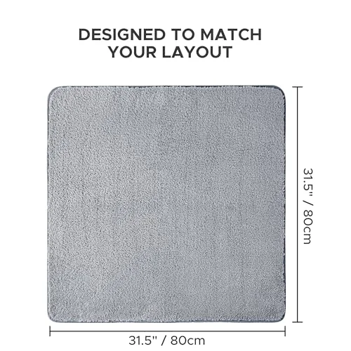 Square Bathroom Rug, Grey, photo 2