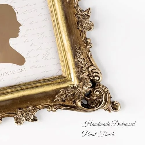 Square Vintage Picture Frame 4x4, Bronze Gold, photo 4