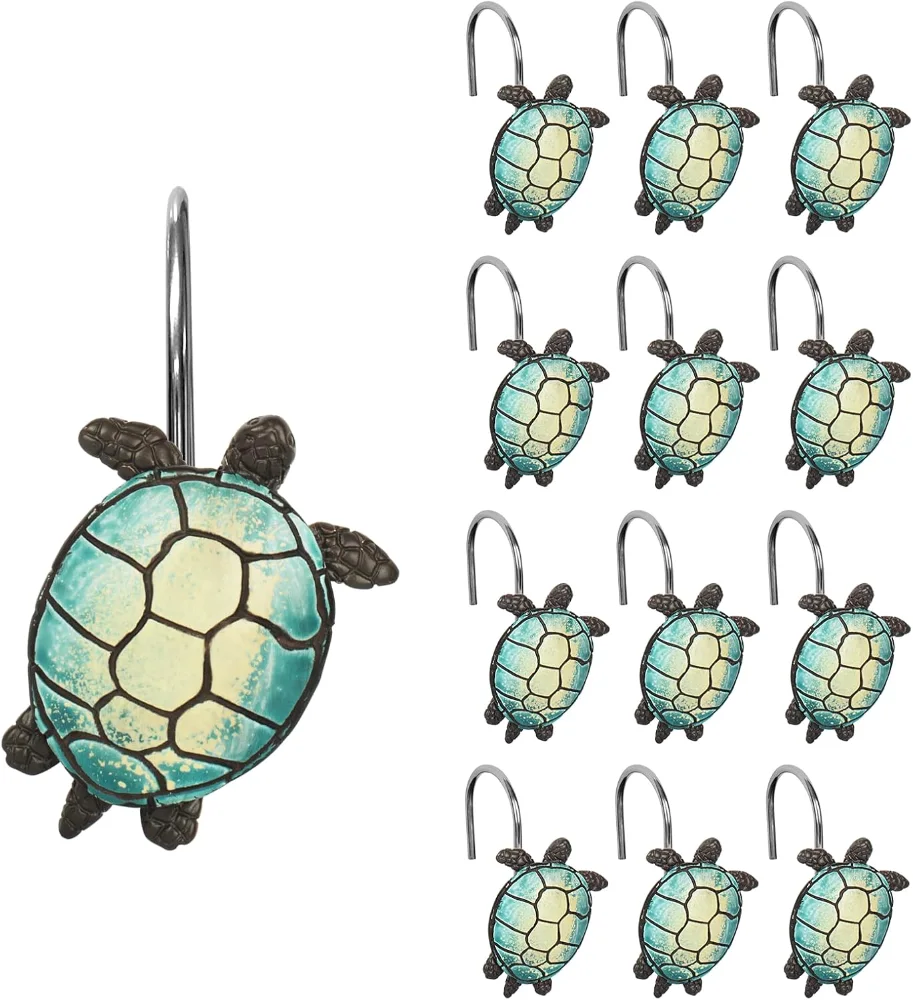 Tilt Sea Turtle Shower Curtain Hooks (85PB)