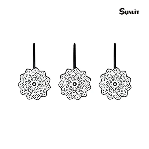 Boho Decorative Shower Curtain Hooks, Black and White, photo 3