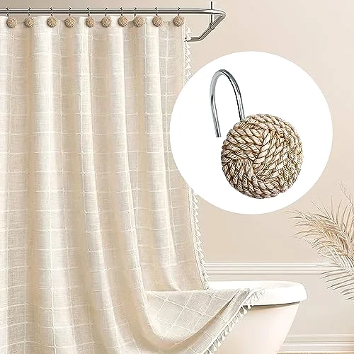 Boho Knots Shower Curtain Hooks, Off White, photo 5