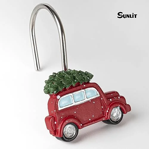 Christmas Shower Curtain Hooks, Red Truck, set of 12, photo 2