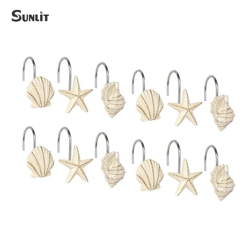 Ocean Decorative Shower Curtain Hooks, Bronze Gold, photo 3