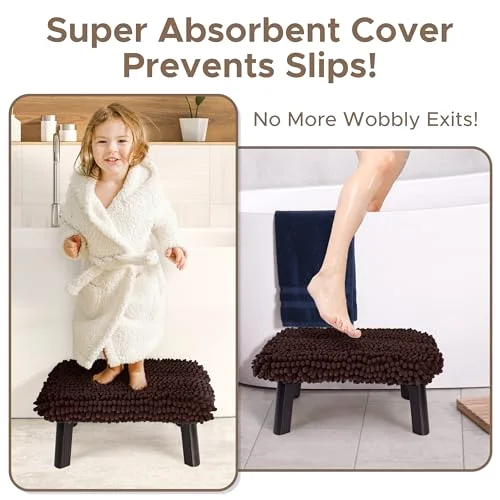 One Step Stool with Absorbent Chenille, Dark Walnut/Dark Chocolate Cover, photo 2