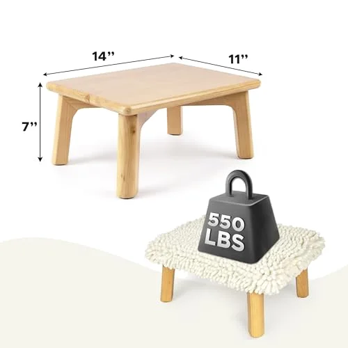 One Step Stool with Absorbent Chenille, Natural/Cream White Cover, photo 3