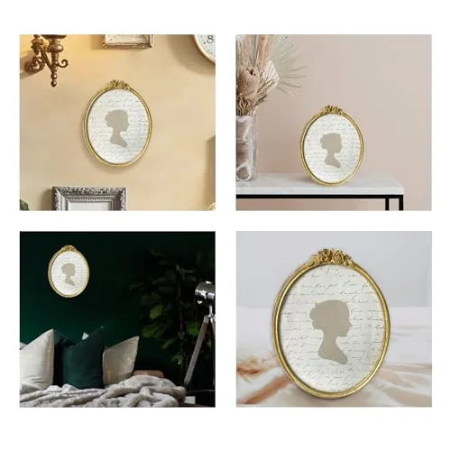 Oval Vintage Picture Frame 8x10, Gold, photo 4