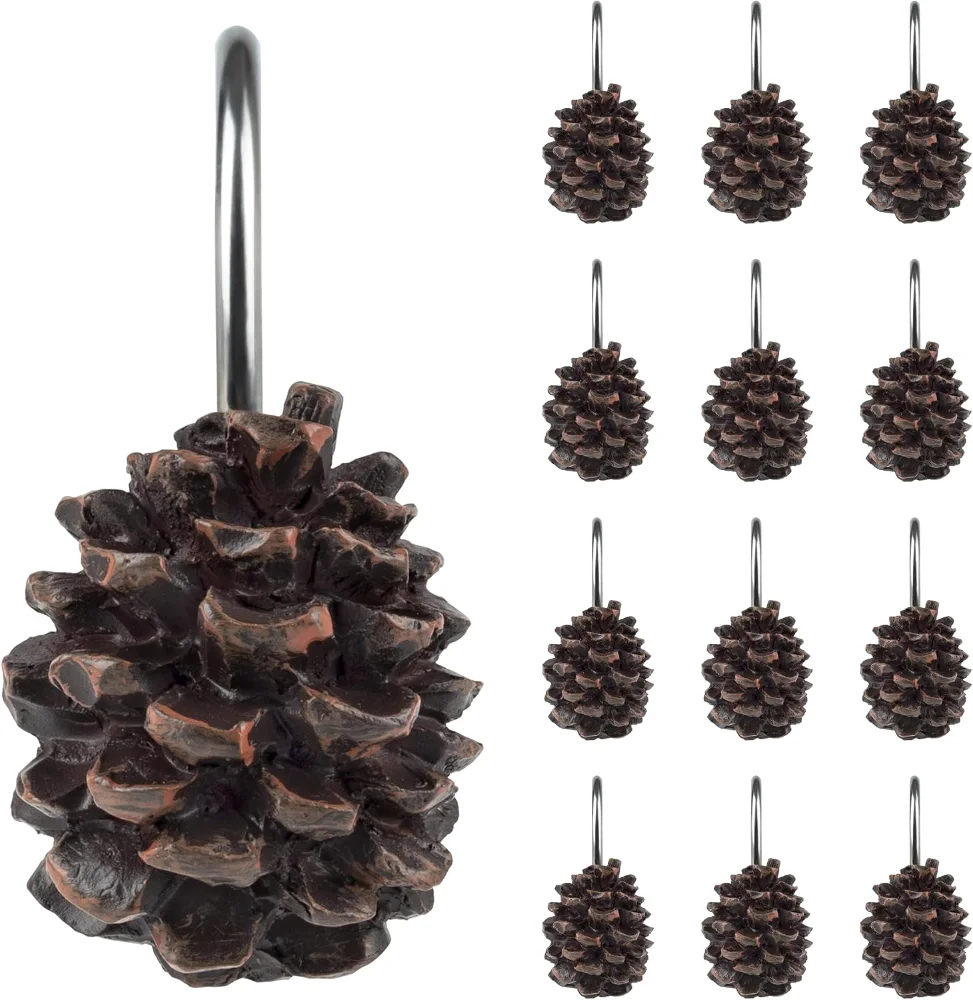 Pinecone Decorative Shower Curtain Hooks