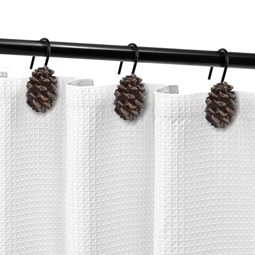 Pinecone Decorative Shower Curtain Hooks, Pinecone with Black Hooks, photo 4