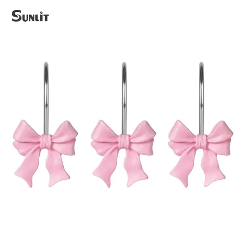 Pink Bow Shower Curtain Hooks, photo 2