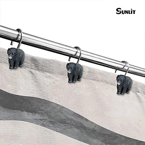 Rustic Decorative Shower Curtain Hooks, Black Bear, photo 4