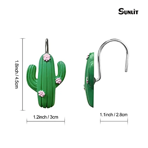 Tropical Cactus Decorative Shower Curtain Hooks, photo 3