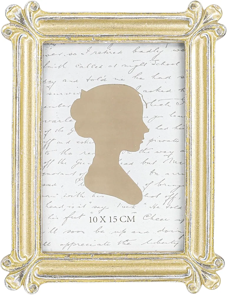 Vintage Picture Frame 4x6, Slivery Light Gold